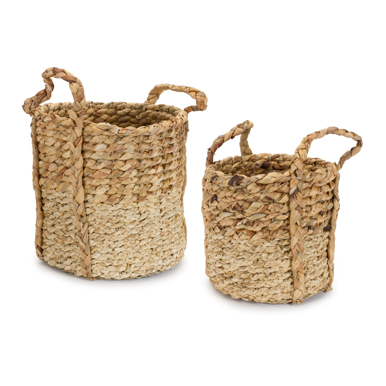 Melrose Seagrass Storage Baskets with Handles - 10.5" - Set of 2